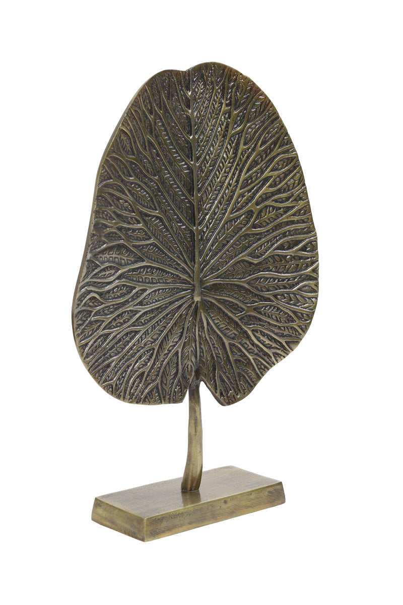 Ornament op voet 34x9x43 cm LEAF antiek brons