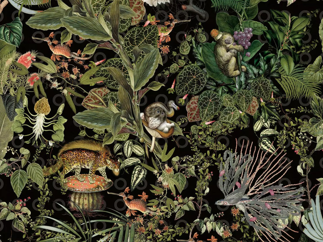Moooi wallcovering MO2071 behang Menagerie of Extinct animals