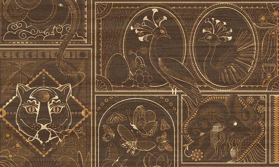 Moooi wallcovering Golden Tiger MO4042 Makore