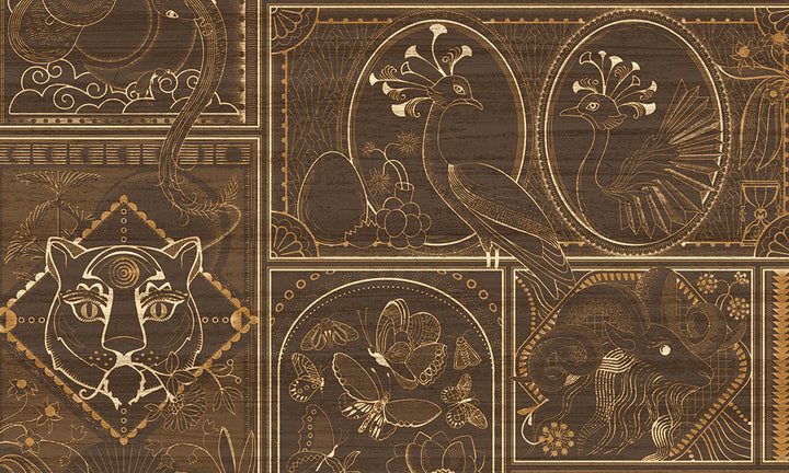 Moooi wallcovering Golden Tiger MO4042 Makore