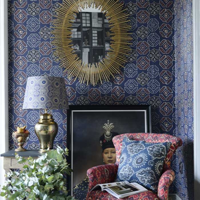 Mind the Gap Ajrak Blue WP20412 behang