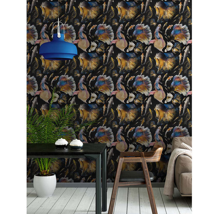 Mind the Gap Goldfish Anthracite WP20301 behang