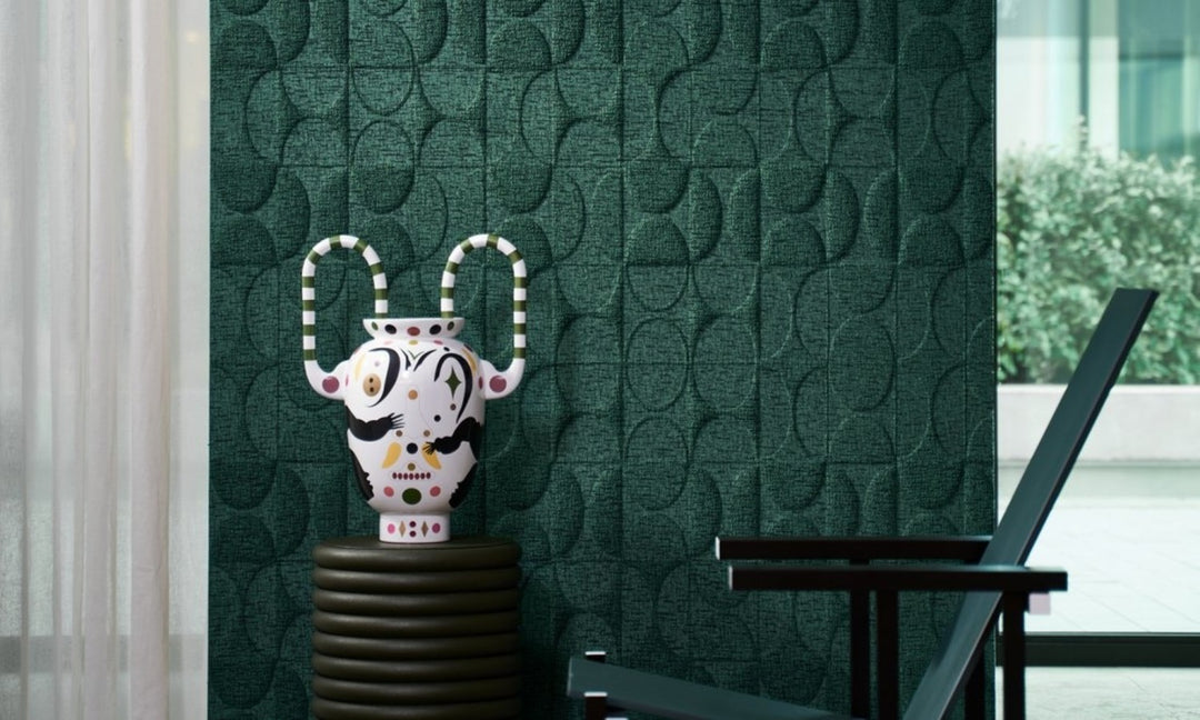 Icons Curve Beach 85552 petrol - 3D behang