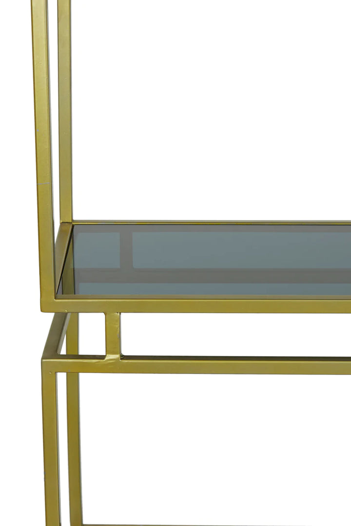 Light & Living stellingkast brons smoke glas Lucambo